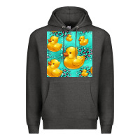 Charcoal Heather rubber duck seamless pattern Premium Hoodie - HRA Design Shop