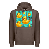 Coffee rubber duck seamless pattern Premium Hoodie - HRA Design Shop