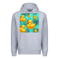Heather Grey rubber duck seamless pattern Premium Hoodie - HRA Design Shop