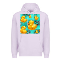 Lilac rubber duck seamless pattern Premium Hoodie - HRA Design Shop