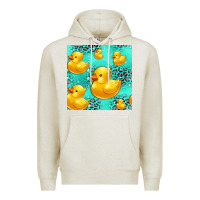 Oatmeal Heather rubber duck seamless pattern Premium Hoodie - HRA Design Shop
