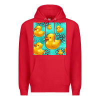 Red rubber duck seamless pattern Premium Hoodie - HRA Design Shop