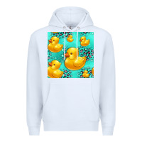 White rubber duck seamless pattern Premium Hoodie - HRA Design Shop