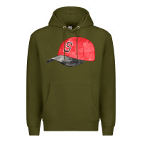 Army Green red softball cap fa element Premium Hoodie - FaDigitalArtStudio