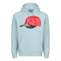 Blue Mist red softball cap fa element Premium Hoodie - FaDigitalArtStudio