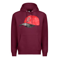 Burgundy red softball cap fa element Premium Hoodie - FaDigitalArtStudio