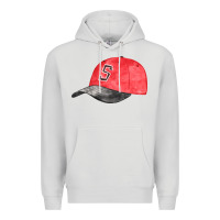 Dove Grey red softball cap fa element Premium Hoodie - FaDigitalArtStudio
