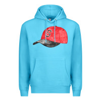 Ocean Blue red softball cap fa element Premium Hoodie - FaDigitalArtStudio