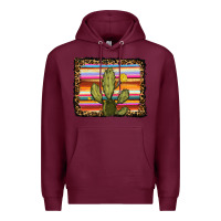 Burgundy serape leopard cactus Premium Hoodie - RanaPortraitStore