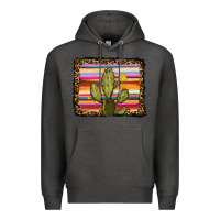 Charcoal Heather serape leopard cactus Premium Hoodie - RanaPortraitStore