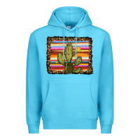 Ocean Blue serape leopard cactus Premium Hoodie - RanaPortraitStore