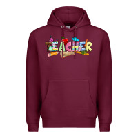 Burgundy Easter Teacher Easter Day Premium Hoodie - Neo Western