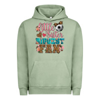 Pigment Oil Green little sister biggest fan soccer Urban Hoodie - HRA Design Shop