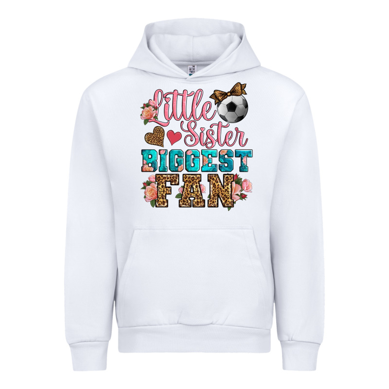 Little Sister Biggest Fan Soccer Urban Hoodie by HRA Design Shop | Teevron