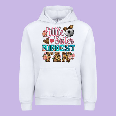 Little Sister Biggest Fan Soccer Urban Hoodie Designed By Hra Design Shop