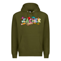 Army Green Easter Teacher Easter Day Premium Hoodie - Neo Western