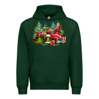 Forest Green merry christmas truck afro gnomies Urban Hoodie - FaDigitalArtStudio