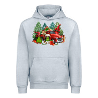 Heather Grey merry christmas truck afro gnomies Urban Hoodie - FaDigitalArtStudio