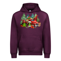 Mauve Wine merry christmas truck afro gnomies Urban Hoodie - FaDigitalArtStudio