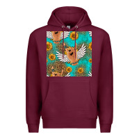 Burgundy rock n roll hands seamless pattern Premium Hoodie - HRA Design Shop