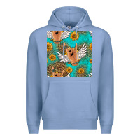 Colony Blue rock n roll hands seamless pattern Premium Hoodie - HRA Design Shop