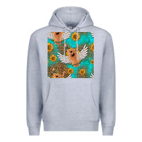 Heather Grey rock n roll hands seamless pattern Premium Hoodie - HRA Design Shop