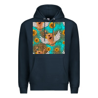 Navy rock n roll hands seamless pattern Premium Hoodie - HRA Design Shop