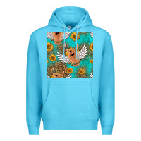 Ocean Blue rock n roll hands seamless pattern Premium Hoodie - HRA Design Shop