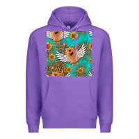 Purple rock n roll hands seamless pattern Premium Hoodie - HRA Design Shop