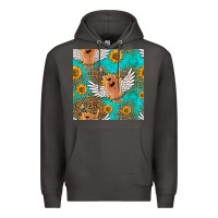 Smoke rock n roll hands seamless pattern Premium Hoodie - HRA Design Shop