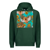 Sports Green rock n roll hands seamless pattern Premium Hoodie - HRA Design Shop