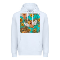 White rock n roll hands seamless pattern Premium Hoodie - HRA Design Shop