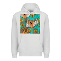 Dove Grey rock n roll hands seamless pattern Premium Hoodie - HRA Design Shop