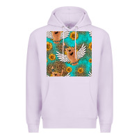 Lilac rock n roll hands seamless pattern Premium Hoodie - HRA Design Shop