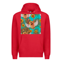 Red rock n roll hands seamless pattern Premium Hoodie - HRA Design Shop