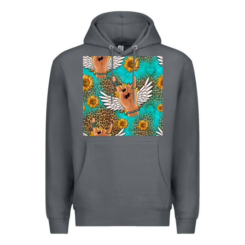 Rock N Roll Hands Seamless Pattern Premium Hoodie by HRA Design Shop | Teevron