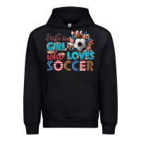 Black just a girl who loves soccer Urban Hoodie - HRA Design Shop