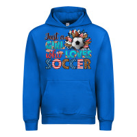 Cobalt just a girl who loves soccer Urban Hoodie - HRA Design Shop