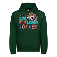 Forest Green just a girl who loves soccer Urban Hoodie - HRA Design Shop