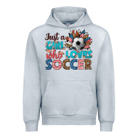 Heather Grey just a girl who loves soccer Urban Hoodie - HRA Design Shop