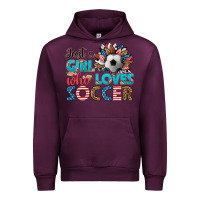 Mauve Wine just a girl who loves soccer Urban Hoodie - HRA Design Shop