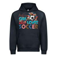 Navy just a girl who loves soccer Urban Hoodie - HRA Design Shop