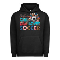 Pigment Black just a girl who loves soccer Urban Hoodie - HRA Design Shop