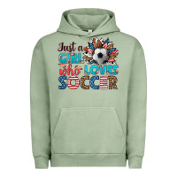Pigment Oil Green just a girl who loves soccer Urban Hoodie - HRA Design Shop