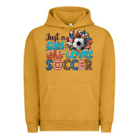 Pigment Peanut Butter just a girl who loves soccer Urban Hoodie - HRA Design Shop