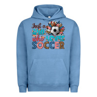 Pigment Pebble Blue just a girl who loves soccer Urban Hoodie - HRA Design Shop