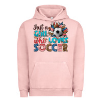 Pigment Salmon just a girl who loves soccer Urban Hoodie - HRA Design Shop