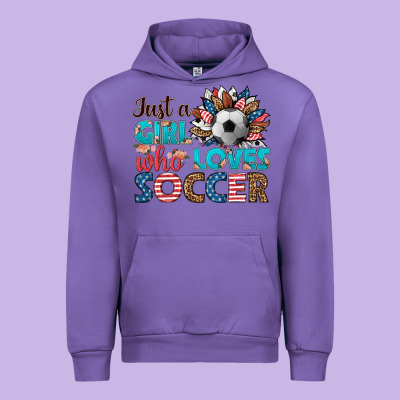 Just A Girl Who Loves Soccer Urban Hoodie Designed By Hra Design Shop