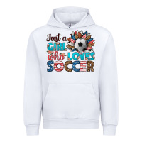 White just a girl who loves soccer Urban Hoodie - HRA Design Shop