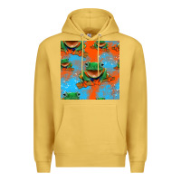 Antique Gold funny frogs seamless pattern Premium Hoodie - HRA Design Shop